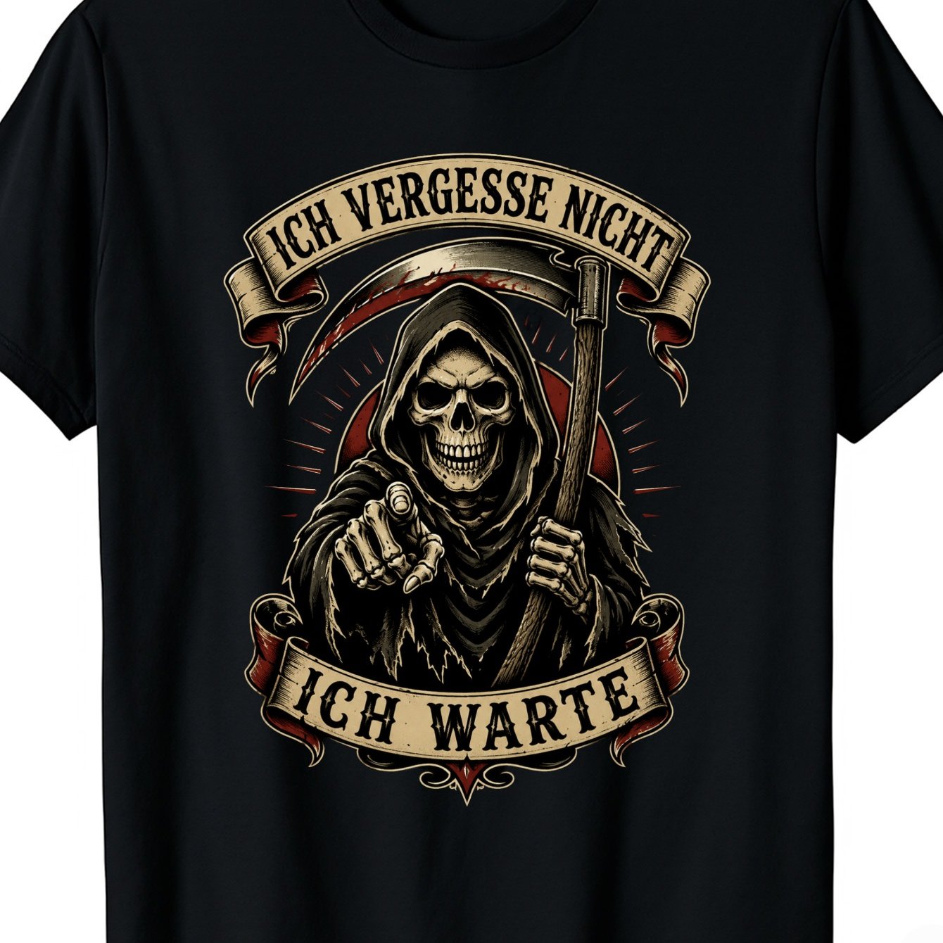Reaper Skeleton I Do Not I Wait Graphic Black Crew Neck Casual T-shirt Short Sleeve Tee
