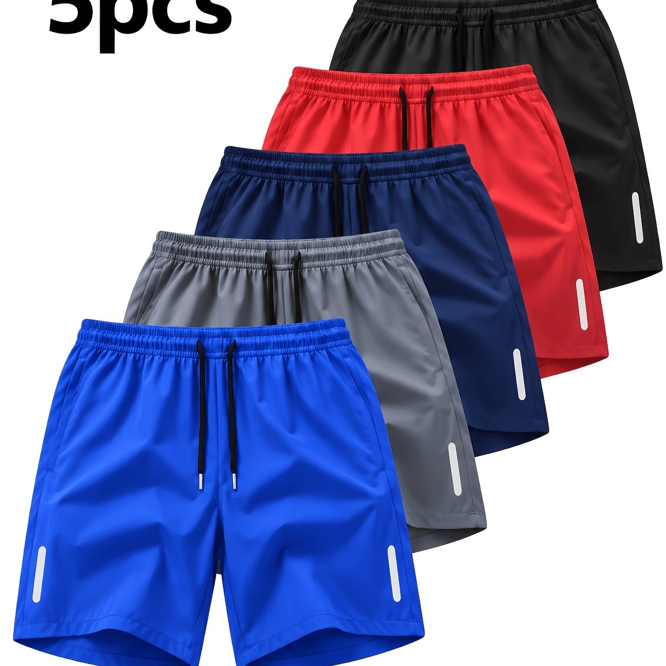 TEMU 5pcs Minimalist Sports Shorts For Men In Summer, Thin And Quick Drying Running And Fitness Pants, Loose And Breathable Casual 5 Quarter Pants