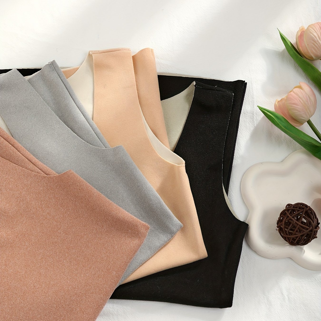 TEMU 4pcs Women's Comfortable Vests, Comfortable And Warm, Seamless , Suitable For Fitness, And Casual Daily Wear, Casual Outing, Holiday Wear,