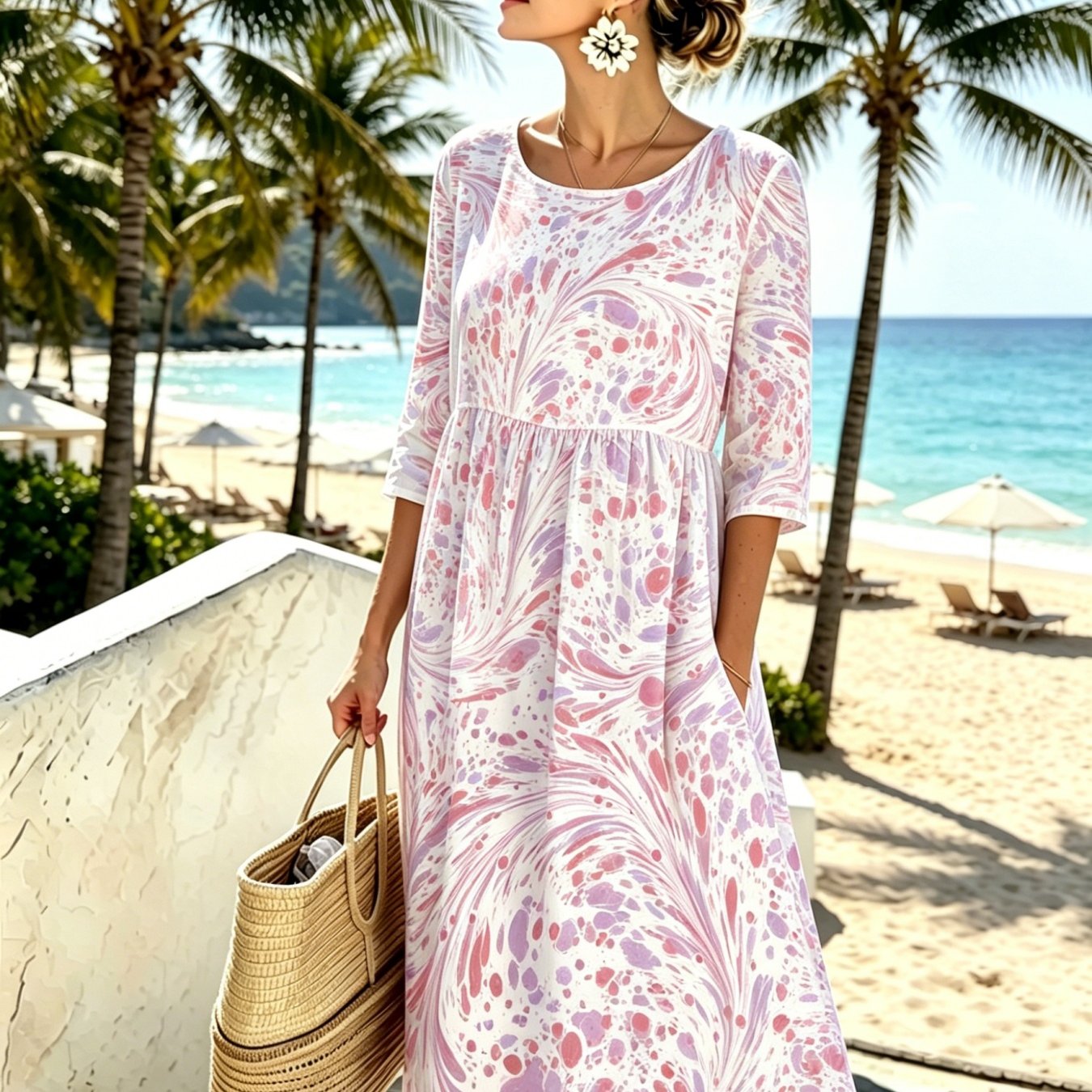 Image of Women's Summer Dress, Casual And , Fashionable And Elegant, Machine Washable, Suitable For Everyday And Commuting, And An Gift