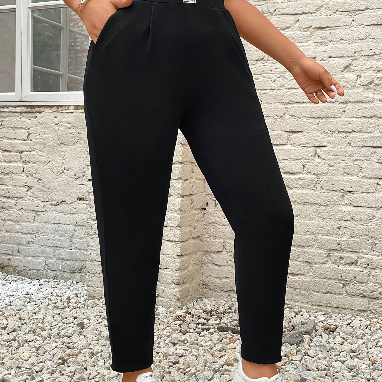 TEMU Plus Size, Plus Size Pants With Pockets, Elegant Pencil Pants