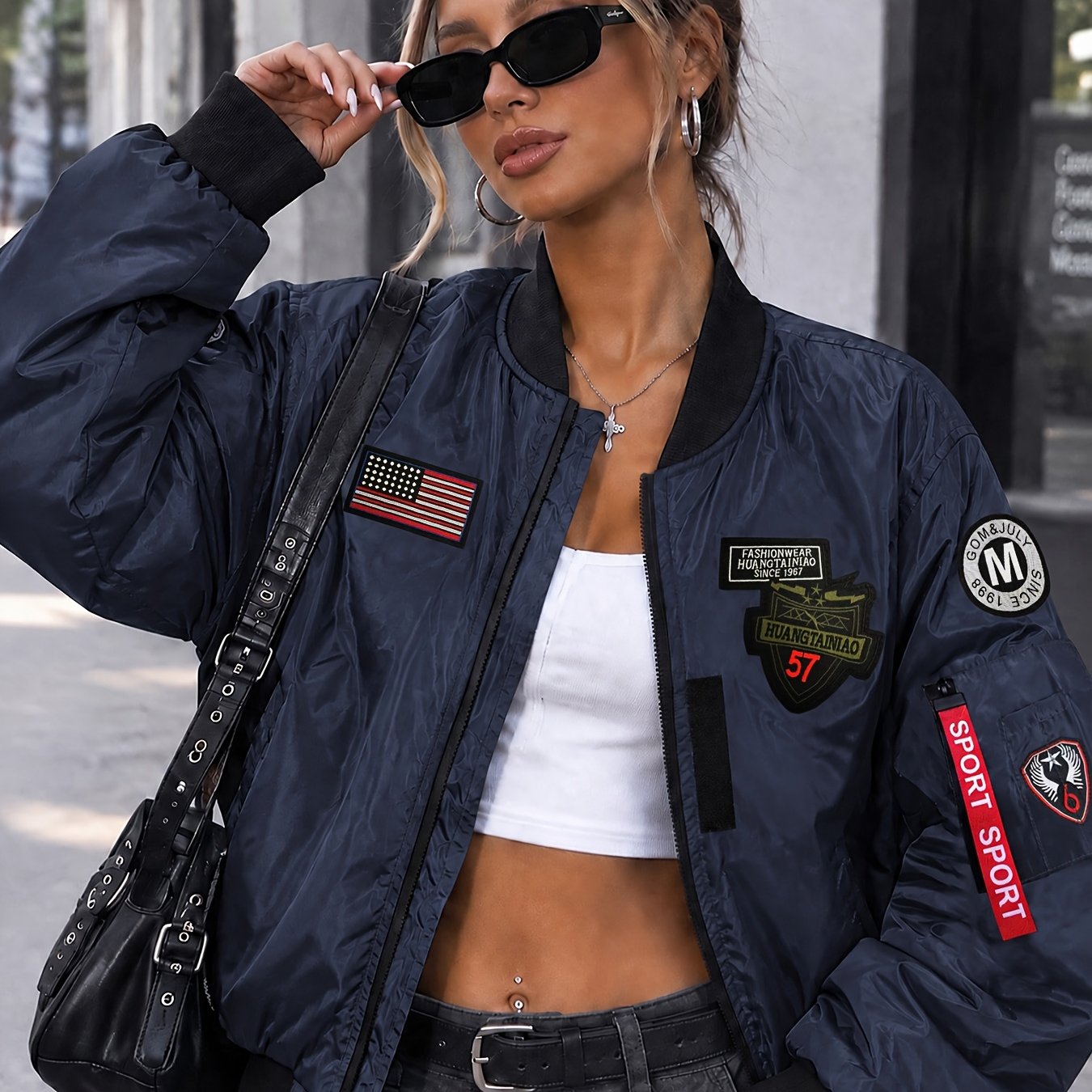TEMU New Women's Spring Autumn Jacket Trendy Casual Baseball Zippered Coat