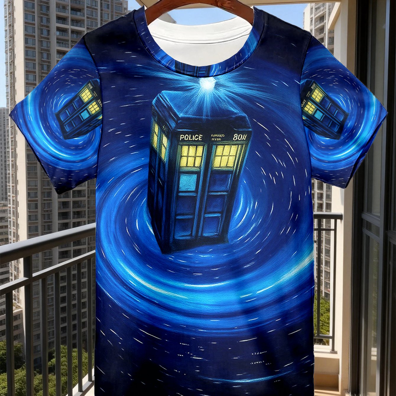 TEMU 1pc Men's Casual T-shirt With Blue Starry - Round Neck Short Sleeve Casual Fashion Apparel As Gift - Summer Top