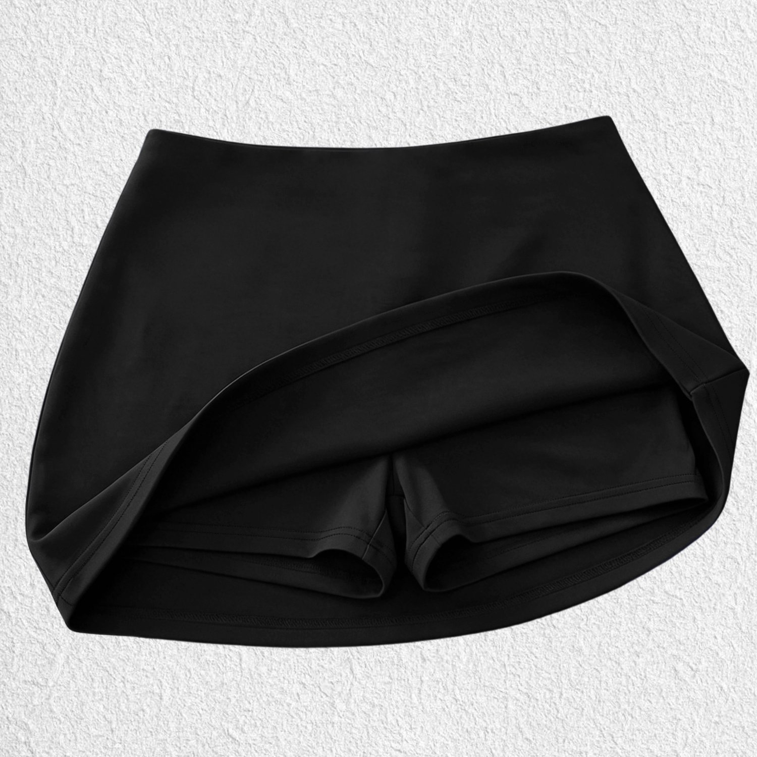 TEMU Q19 Damen vielseitiger Stretch-Skort mit hoher Taille für Frühling/Sommer, einfarbig, modisches elegantes, hüftbetonendes, schmal geschnittenes
