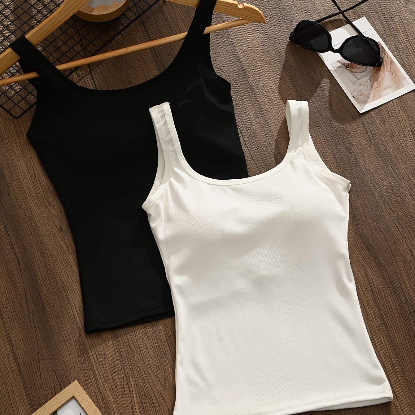 2pcs Spring Summer Cami Bra With Padding -1 Backless Lingerie Women's Summer Base Layer Popular Outer Wear Sleeveless Top