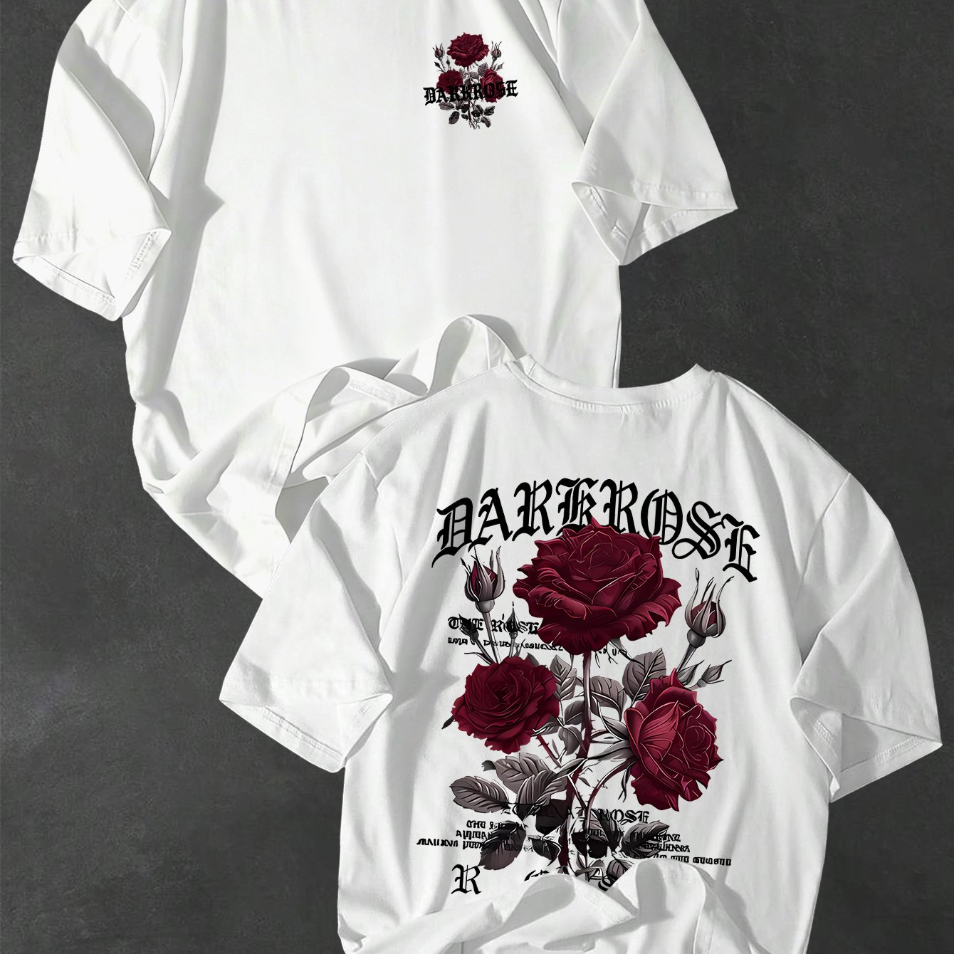 TEMU T-Shirt Homme Imprimé Rose Foncé, Haut Tendance