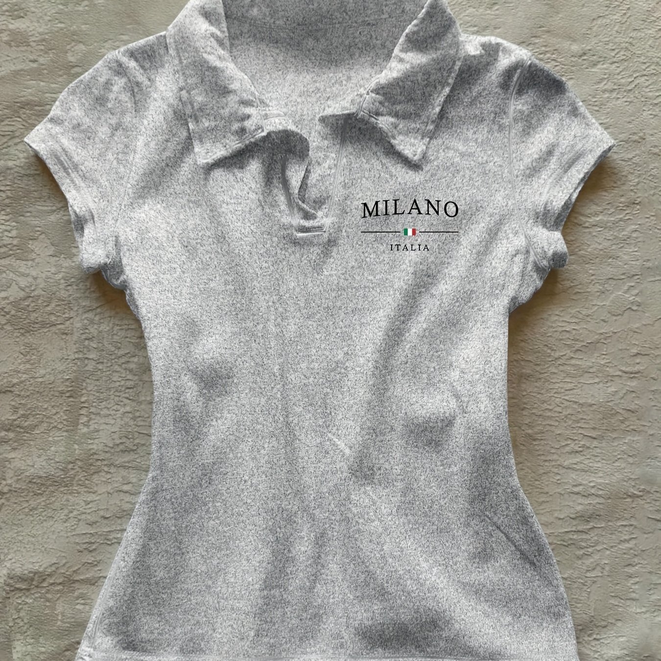TEMU New Style, Women's Easy And Fashionable Slim Fit Small V-neck Short Sleeved