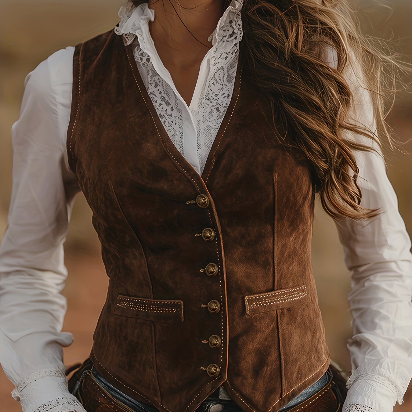 Women's Suede Vest