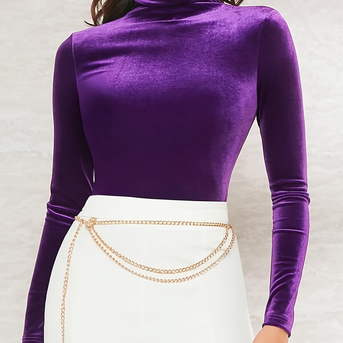 High-neck Velvet Top