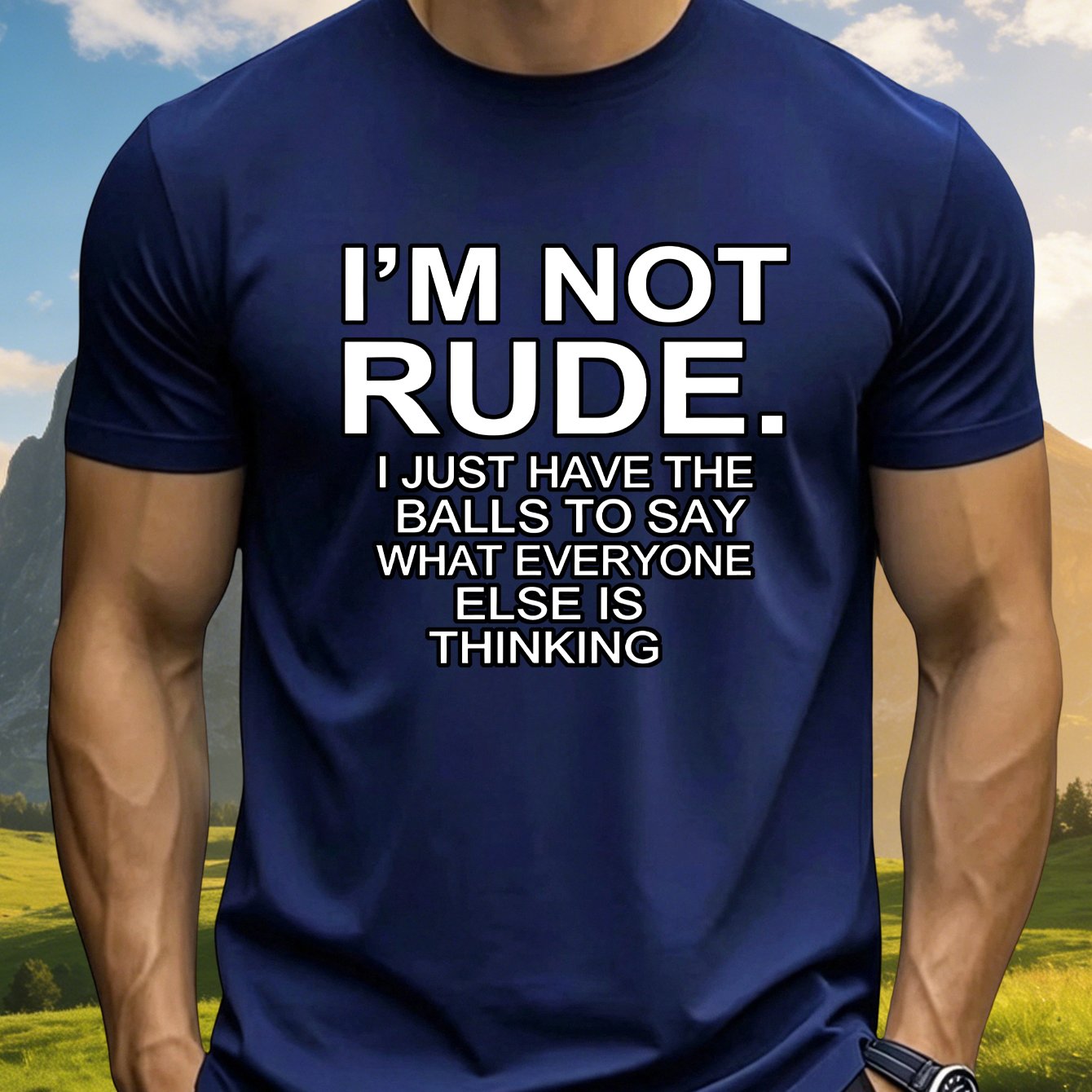 TEMU Men's ' Rude, I ' Attitude T-shirt