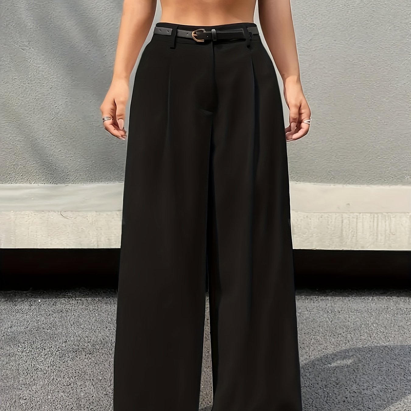 E-shop Book Core Richtungsstil + Elegante High-Waist Wide-Leg Cinched Hose - Multifunktional und Bequem, Maschinenwaschbar - Damenmode