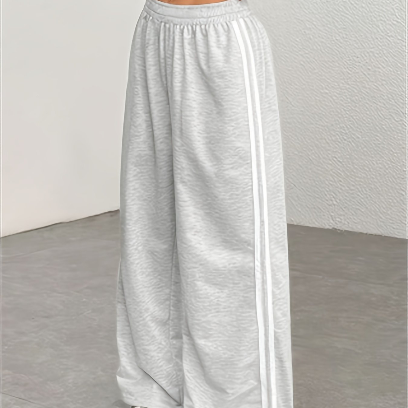 Side Striped Casual Fashion Athletic Pants Athletic Outdoor No-drawstring Straight Leg Athletic Pants, For Outdoor, Halloween, Back To School Essentials