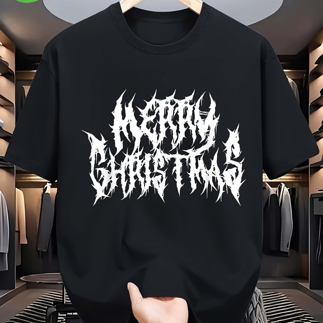 TEMU Merry Christmas. Death Metal Black Metal Funny Goth Xmas T-shirt, Ideal For Running And Weekend Activities, Fun, , Stylish