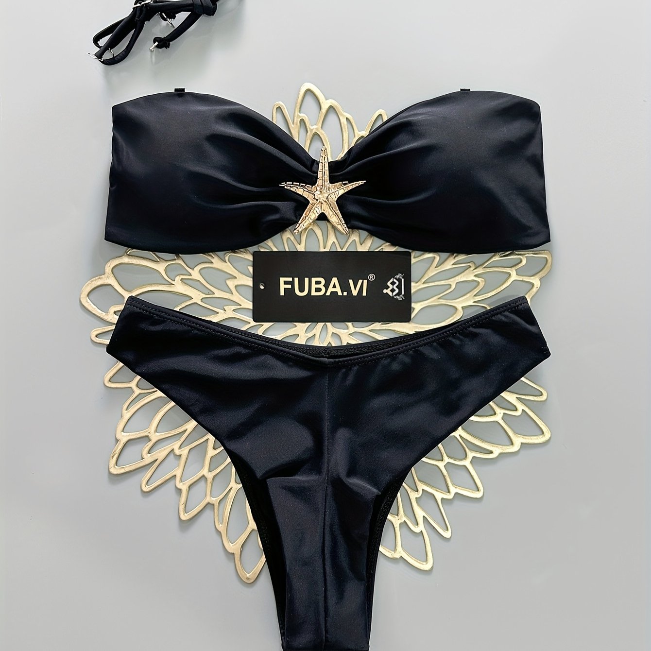 TEMU Traje de Baño Dividido de Color Sólido Estilo Europeo y Americano, Bikini Sexy sin Tirantes para , Estilo Pure Desire