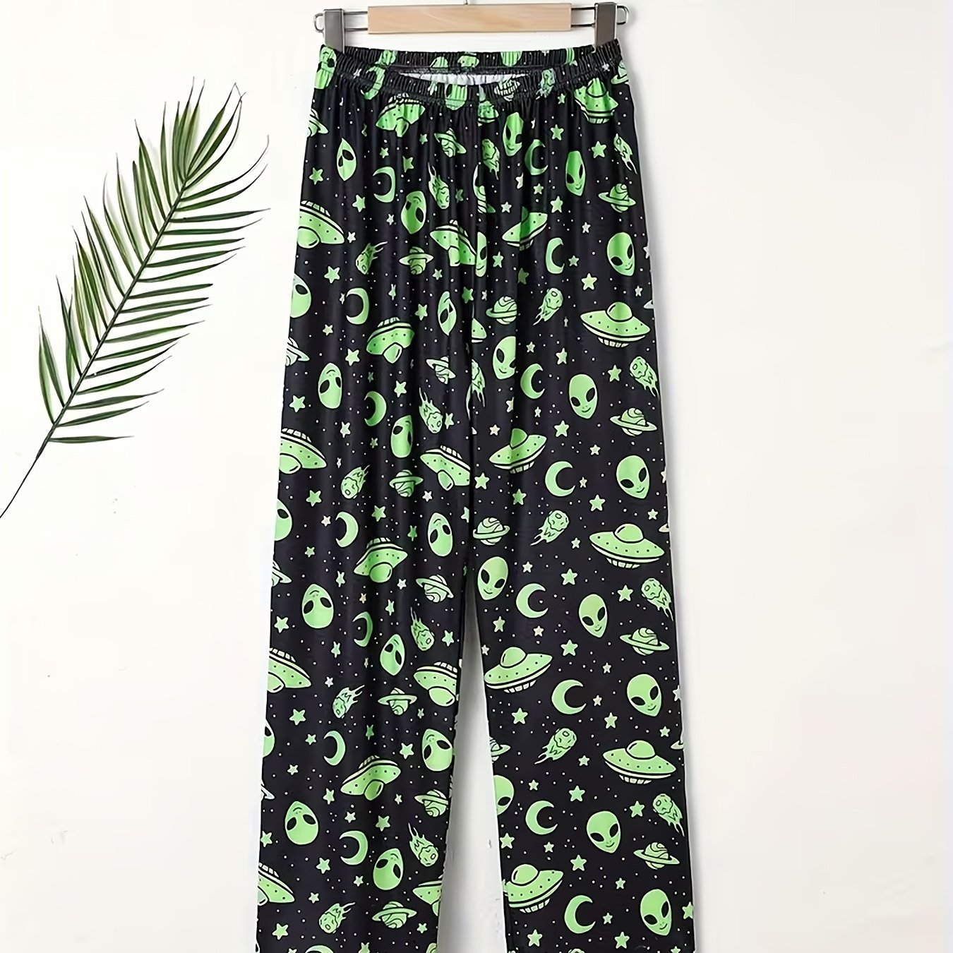TEMU Men's Print Sleep Pants, Comfortable Breathable Elastic Waist Long Trousers, Halloween