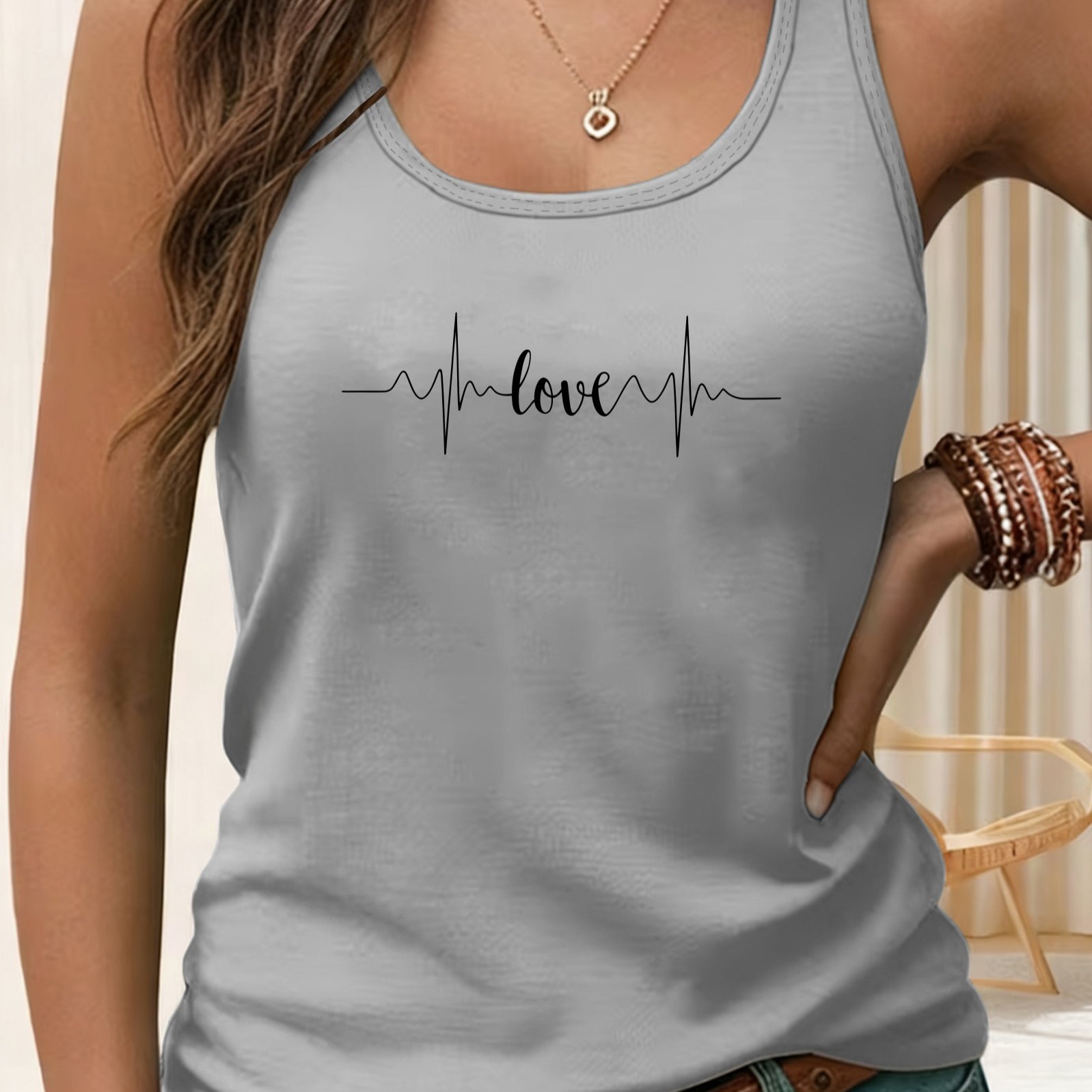 TEMU Y2k 001 Women's Sleeveless Tank Top, Casual And Fashionable, Women's Spring/summer Casual Sportswear, Sizes S, M, L, Xl, Xxl+5310