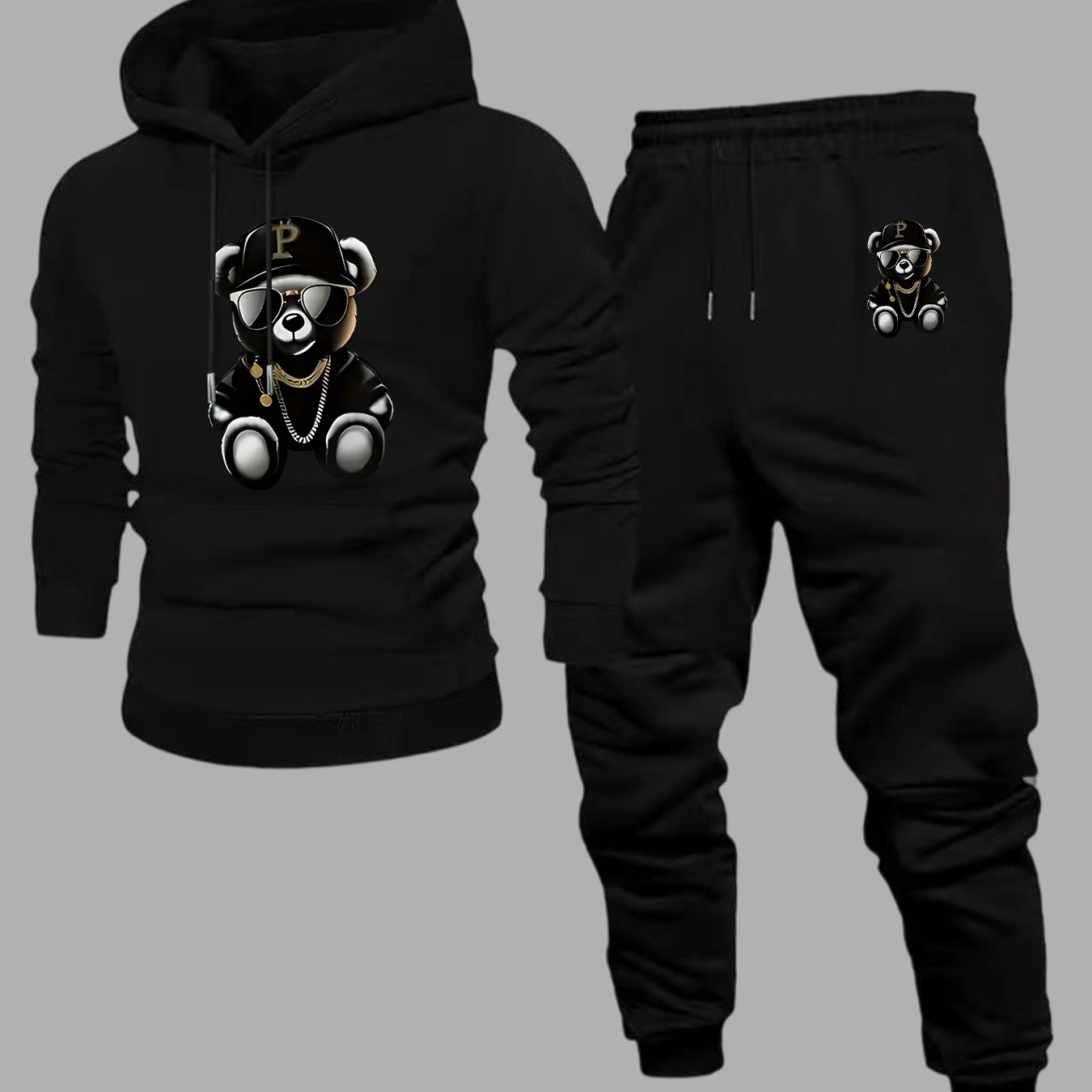 TEMU Men's Fashion Casual Sporty Trendy Outdoor Two-piece Set, Stylish Hooded Top With Sporty Casual Long Pants, High-quality Warm Sweatshirt Set For