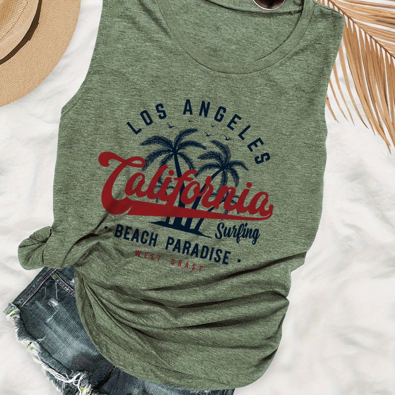 E-shop Ärmelloses lässiges Tanktop mit Grafikdesign, für Frühling und Sommer, Damenbekleidung