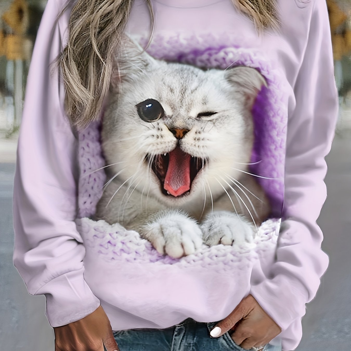 Cat face cheap sweatshirt