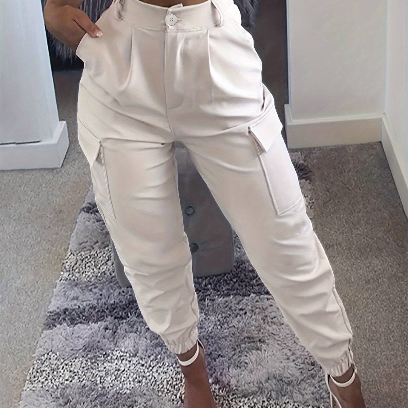 High-waisted Trousers With Tied Feet For Women