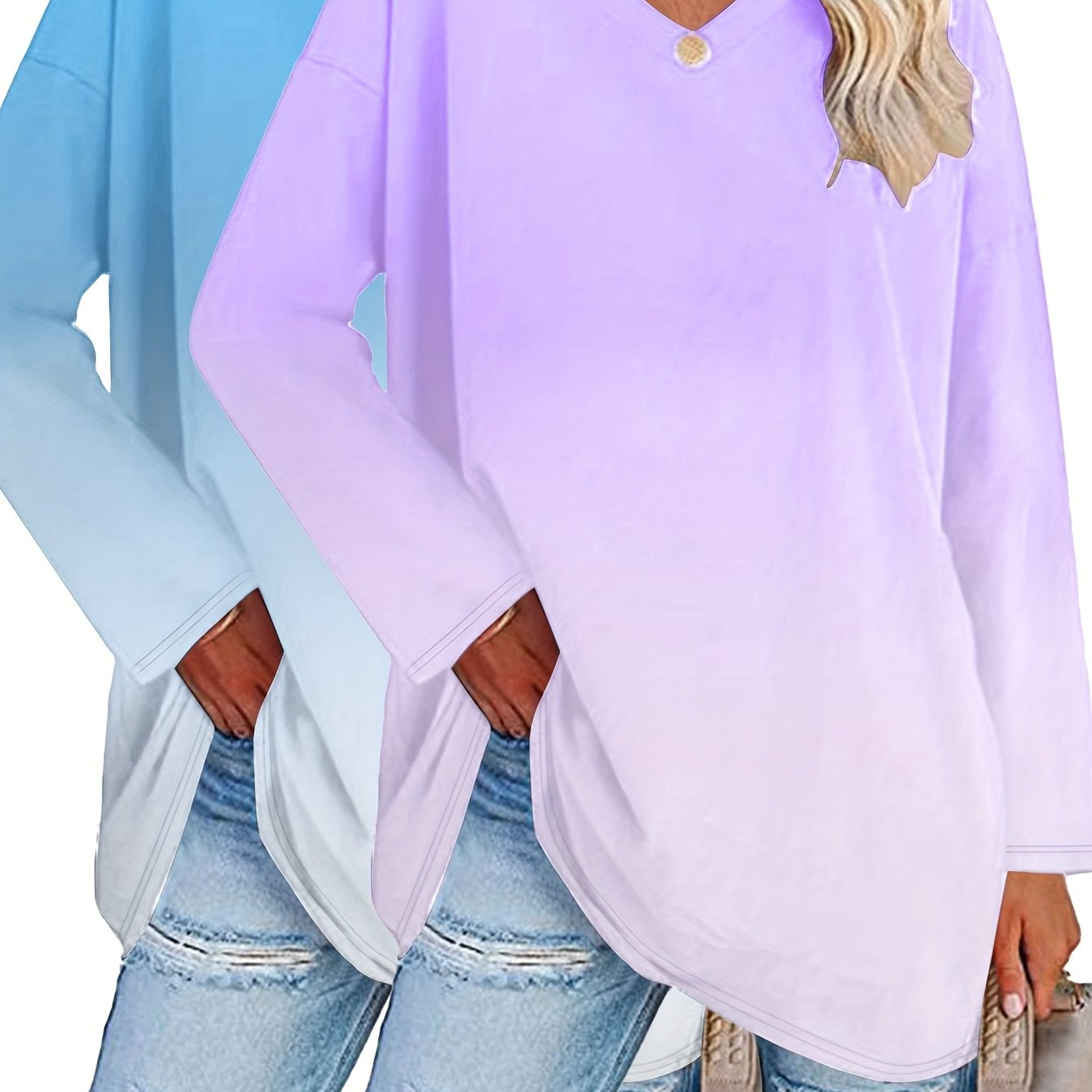 Plus Size, Plus Size Comfortable Top 2pcs Set