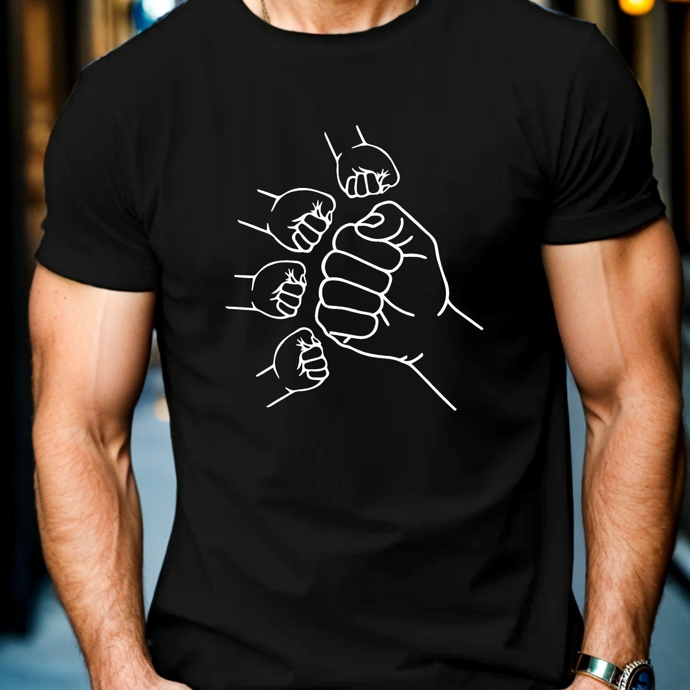 TEMU Dad And Me Men's Short Sleeve T-shirt - Summer Casual Round Neck Tee With Dad- Bonding, Machine Washable Comfortable Casual Attire For Fathers &