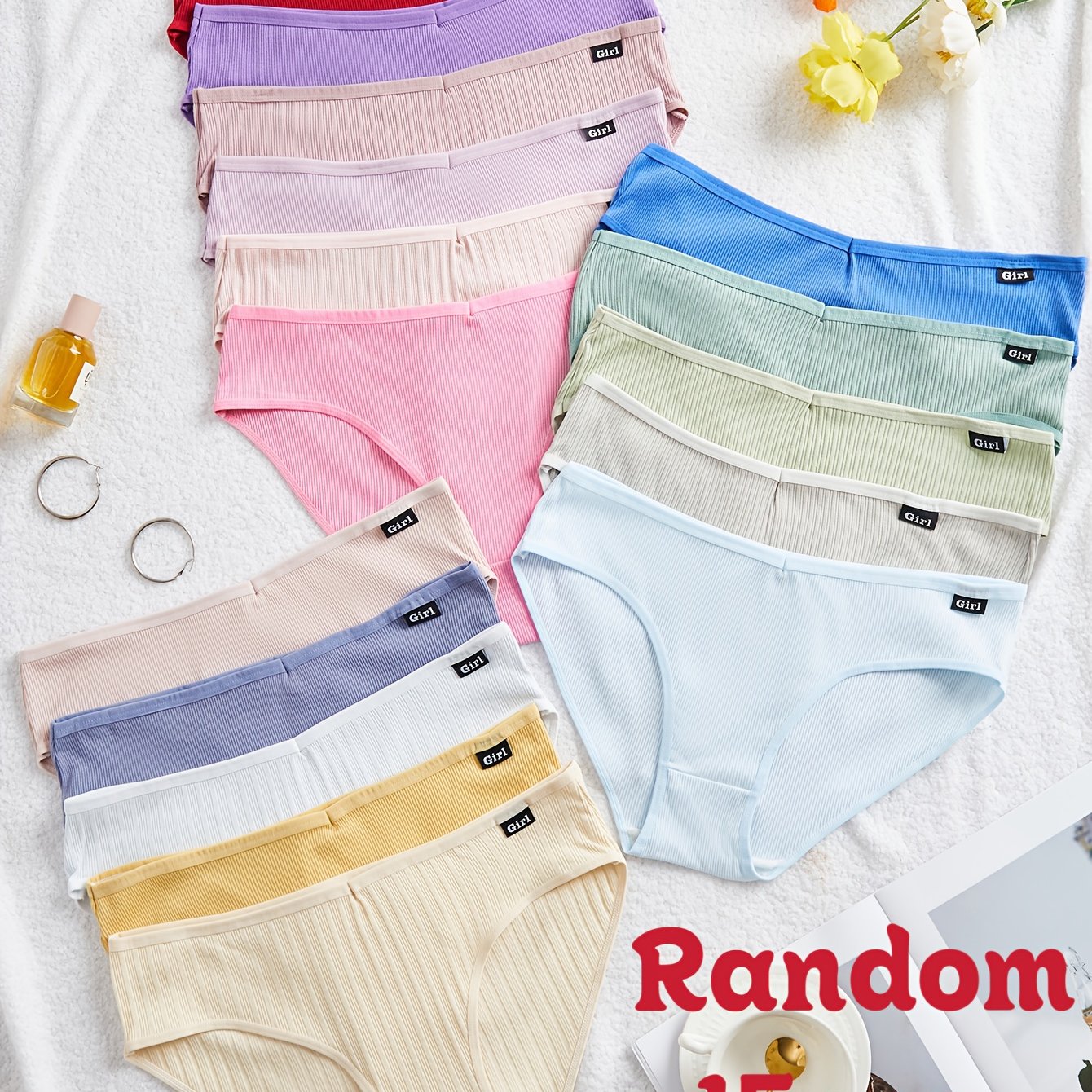 15 Random Plus Size Women's Underwear, Random Colors