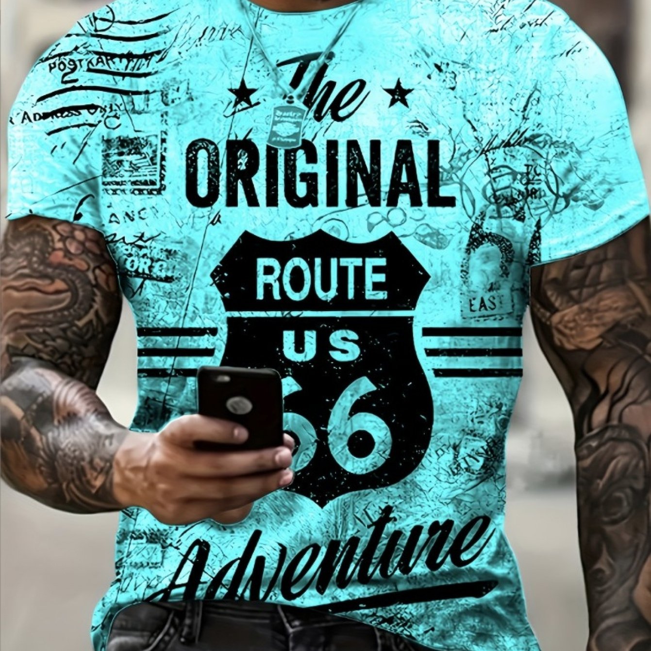 TEMU [printed Design-not Textured] Men's Summer Creative T-shirt