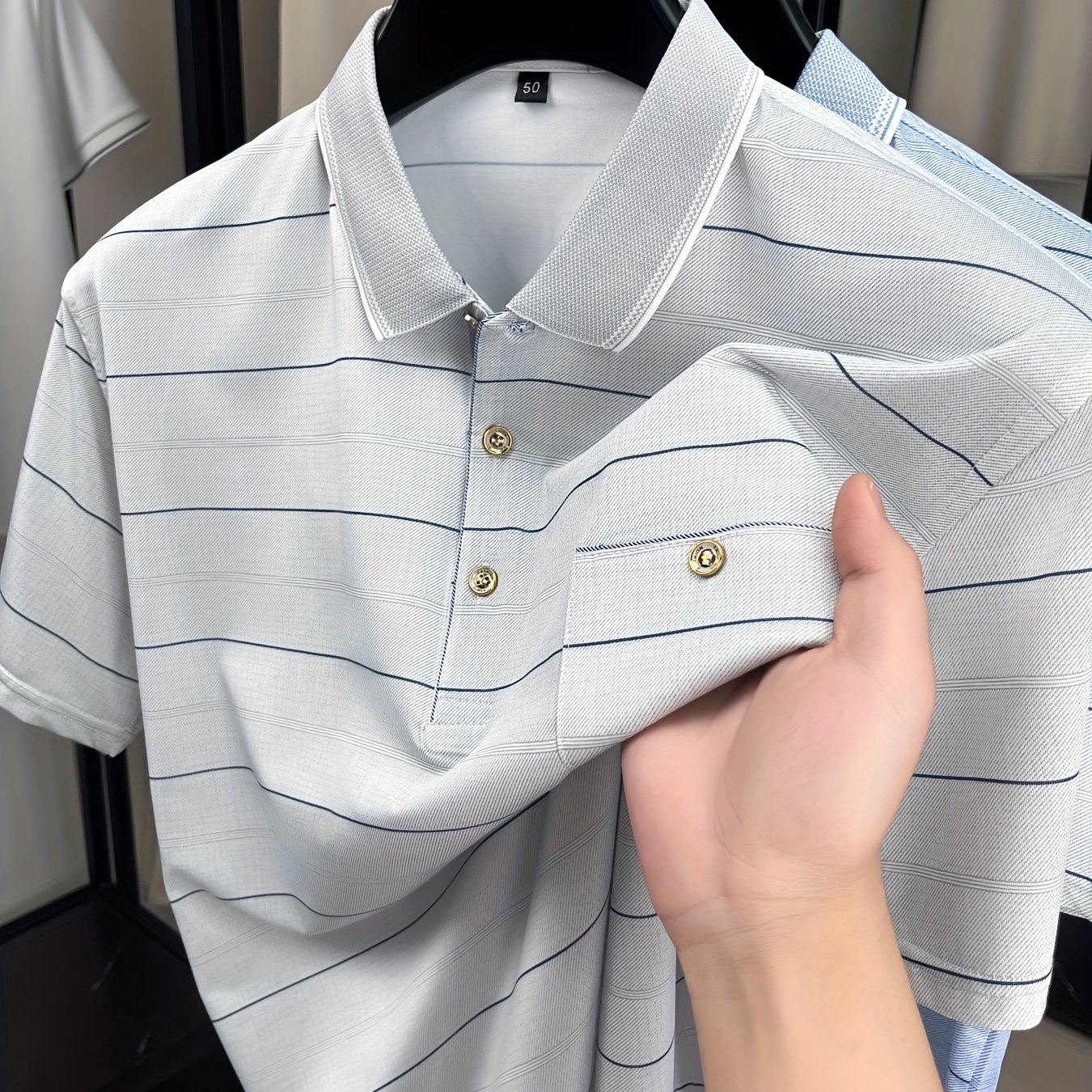TEMU [] T-shirt a maniche corte da di et�, maglietta polo casual con stampa a revers, abbigliamento da pap�
