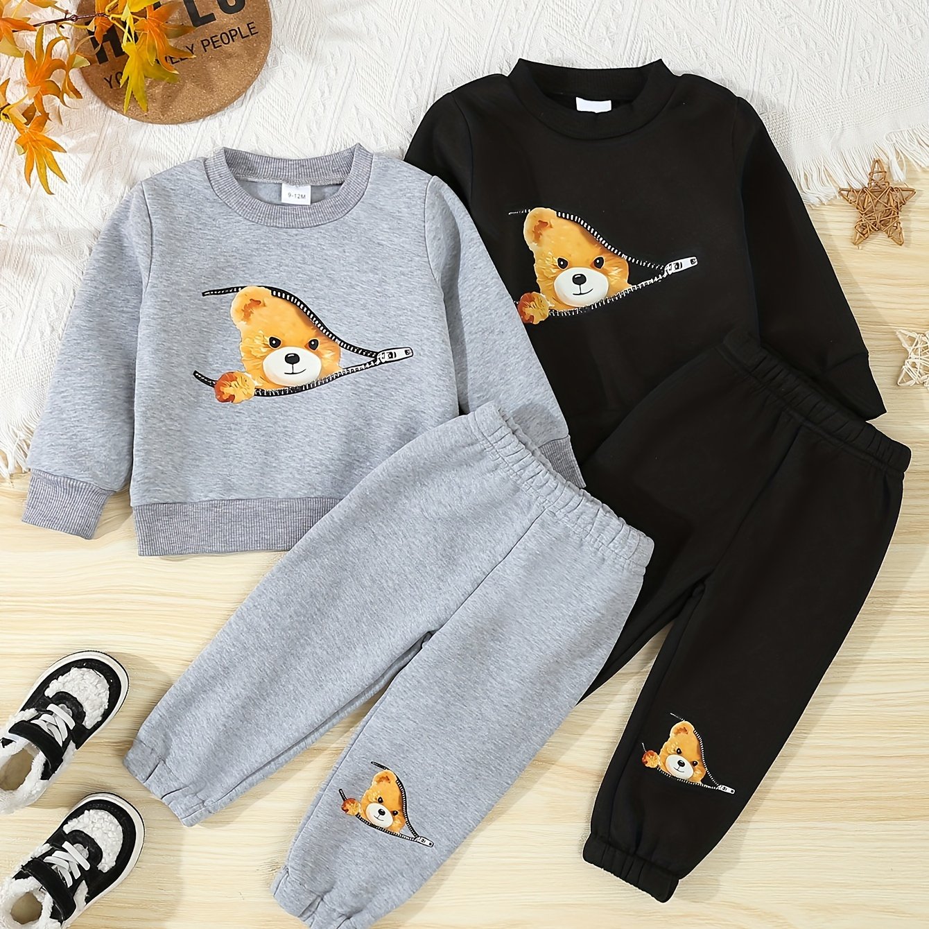 Boys' 4pcs Casual Fashion Set: Zip Sweatshirt & Warm Pants - Perfect For Fall/winter, Perfect For Outdoor