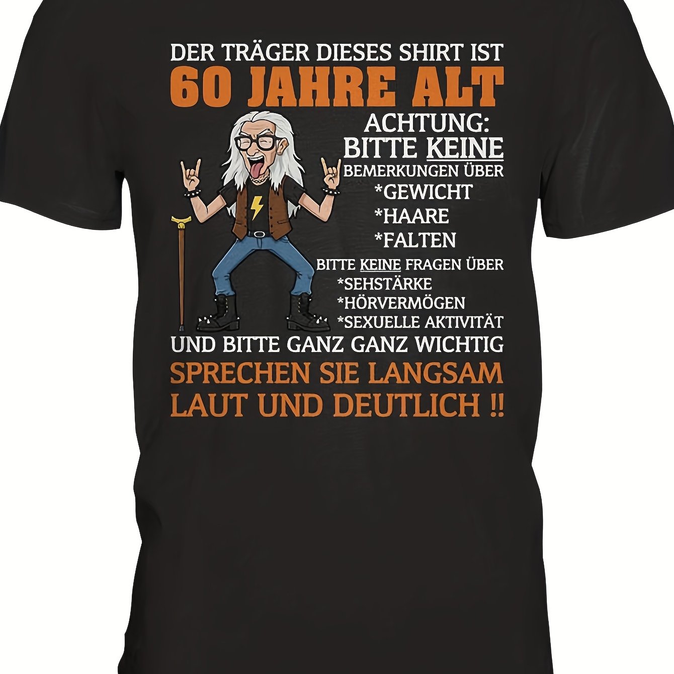 60th Birthday T-shirt For 60 Year Old For Man Or Woman - Funny Milestone Gift Idea With 60 Print, Round Neck Casual Fit Unisex Shirt For 60th Birthday Party Outfits (over 60s)