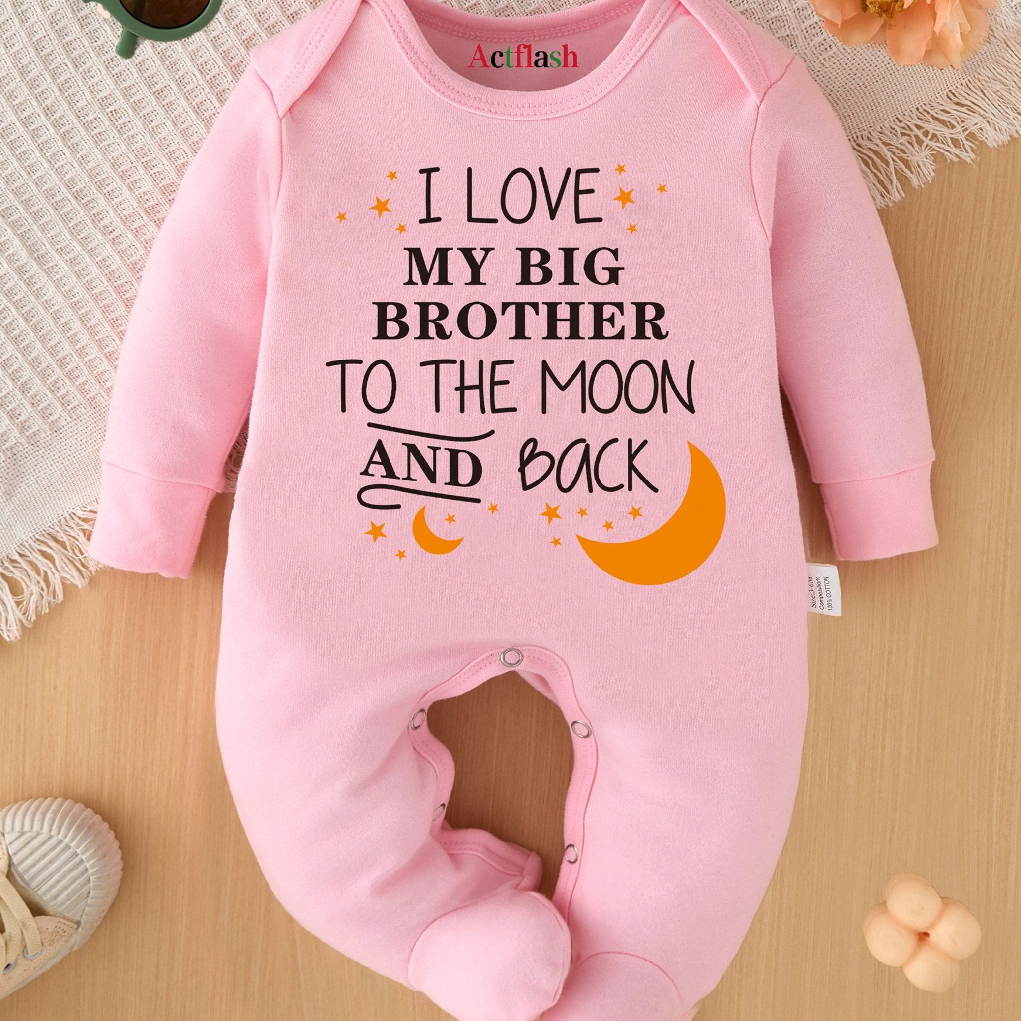 Image of I Love You And Back Letter Print New Newborn Booties Bodysuit Baby Booties Romper Pregnancy Gift, For Outdoor