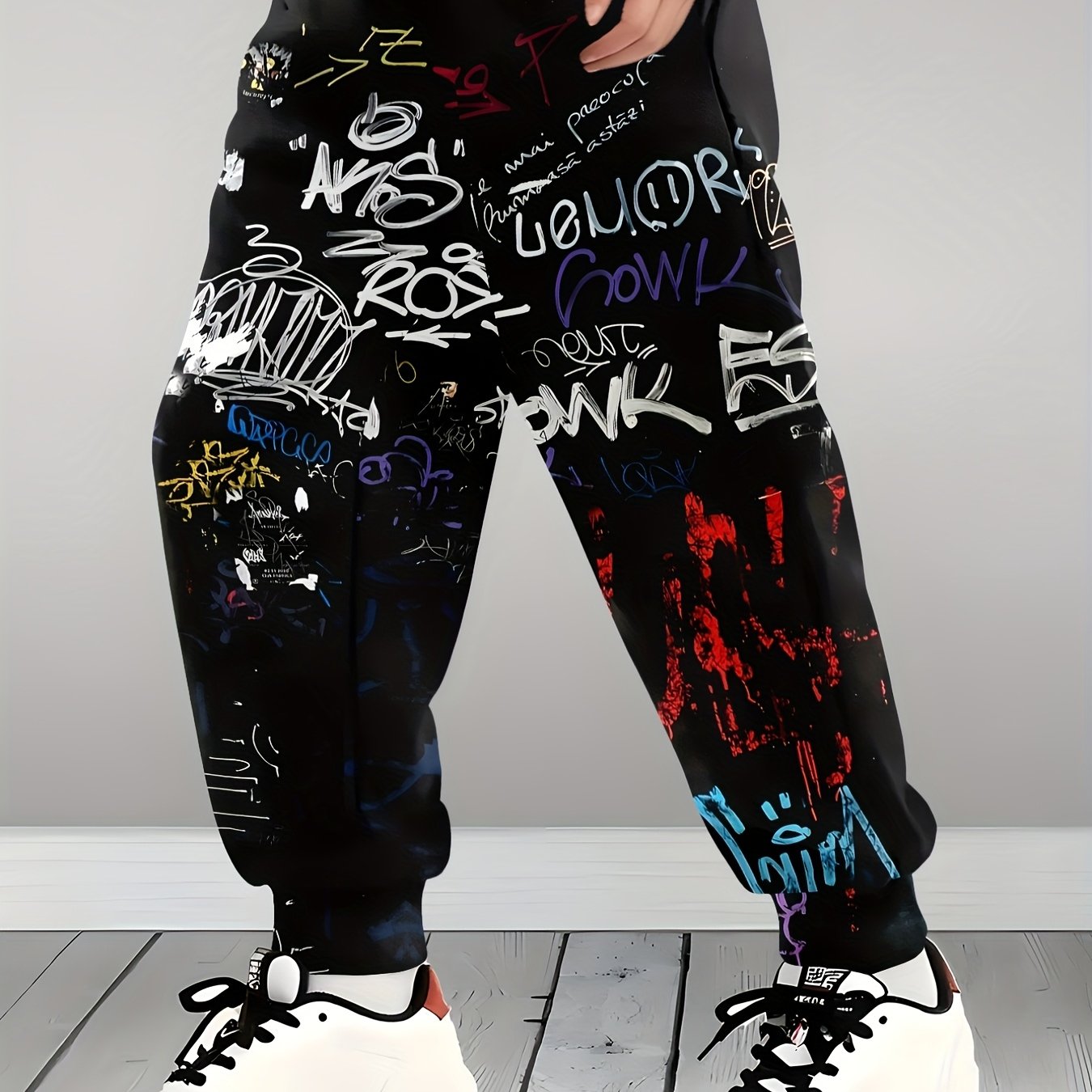 Fashionable 3d Printed Boys' Pants, Fashionable Casual Creative Graffiti Style Patterns, Boys' Outdoor Casual Clothing, Children's Sanitary Pants, Sports Pants, Perfect For Outdoor