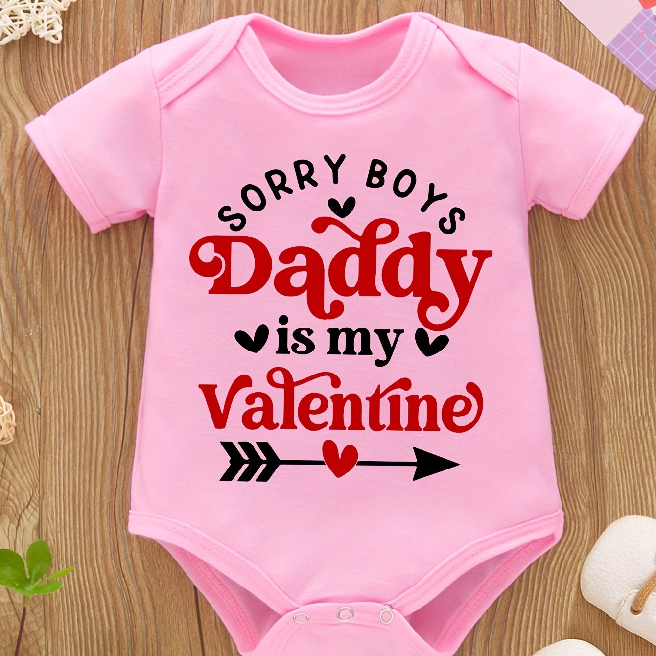 Baby Girls Valentine s Day Funny Letter Print dad Temu Canada