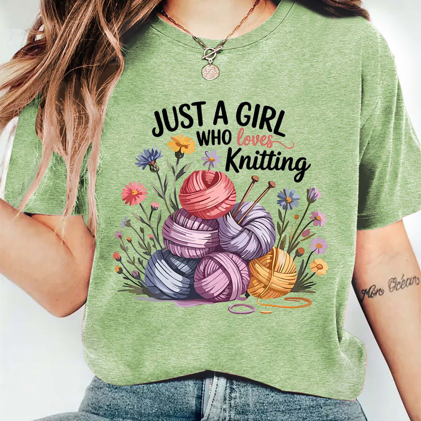 TEMU 2026 New Summer Fall Plus Size Women's Clothing Just A Who Colorful Yarn Floral Enthusiast Print Round Neck Short Sleeve T-shirt Athletic Daily