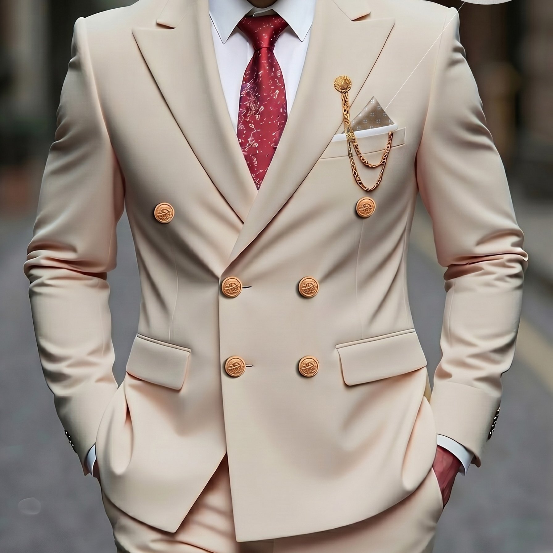 TEMU Men's 2pcs Suit, Blazer And Trousers, Fashionable , Suitable For Weddings, Parties, Or Formal Events