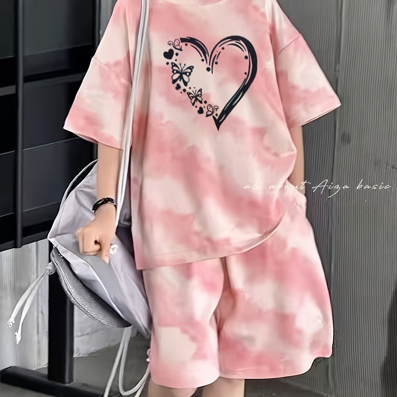 Image of Girls' Fashionable Summer Suit Two-piece Set Summer Clothes Summer Shorts Fashionable Shorts Suit Two-piece Set, For Outdoor