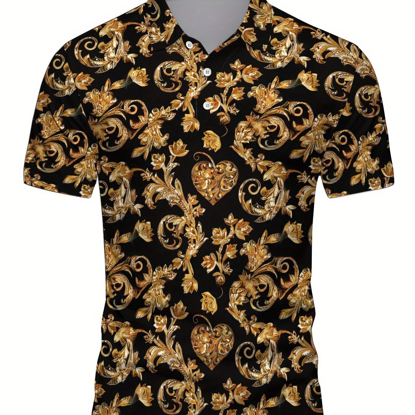 TEMU Men's Short Sleeve Shirt With Flat Pattern - Plain Pattern