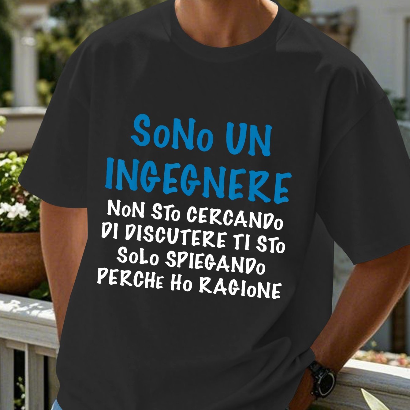 TEMU T-shirt casual da per ingegnere - "Non ingegnere" , Beige chiaro, Maniche corte, Poliestere, , Taglio regolare, Abbigliamento casual | T-shirt |