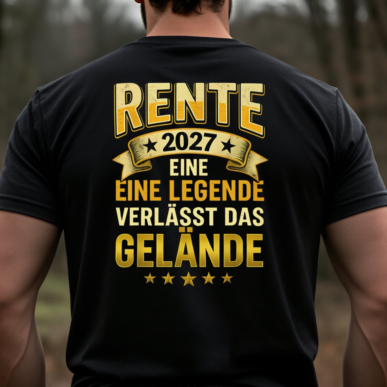 Image of Men's T-shirt Retirement 2027 Legend Leaves Graphic Design For Casual Attire And Special Occasions Perfect Gift For Him Back Print, Plus Size