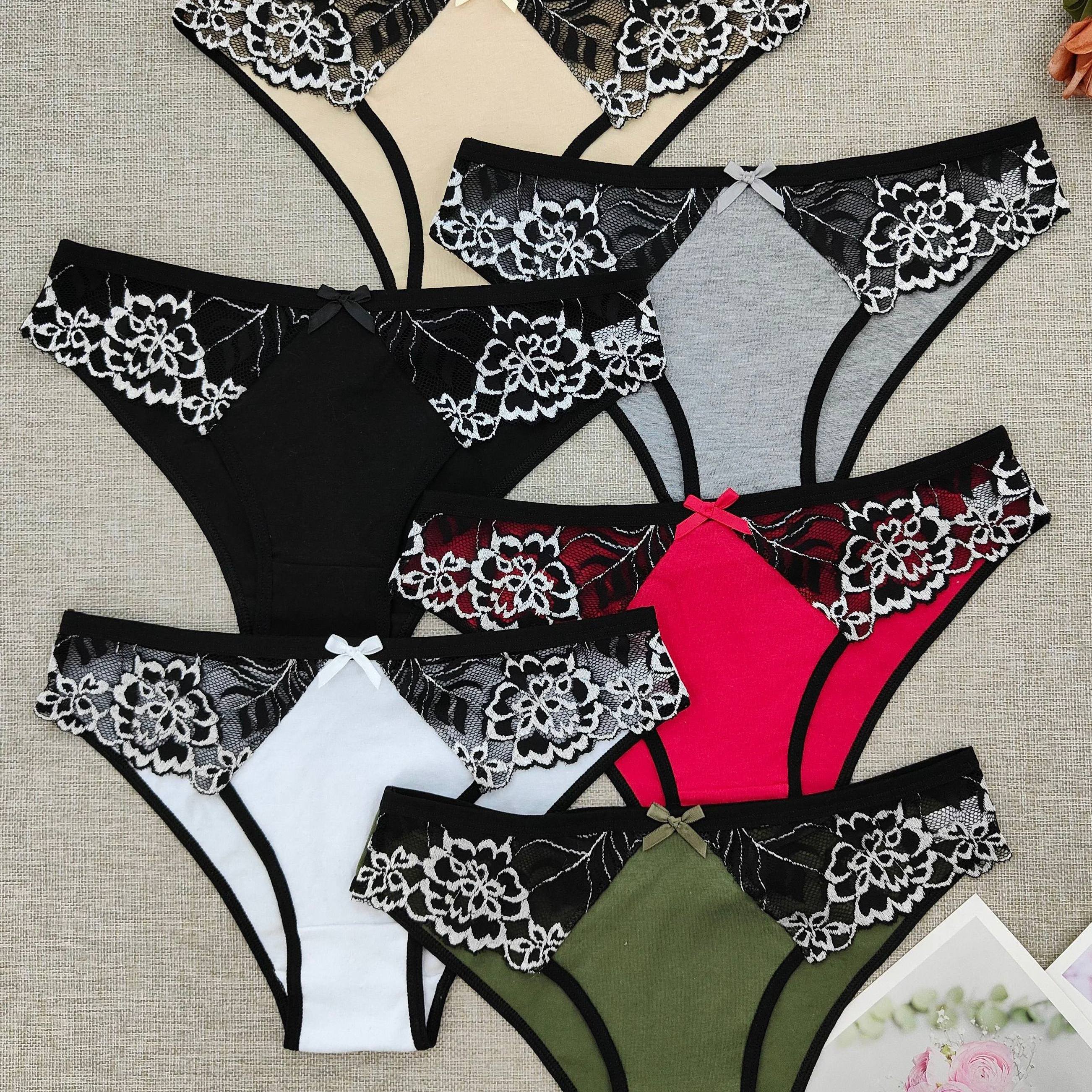 Set Of 6 Women's Low-rise Lace Panties