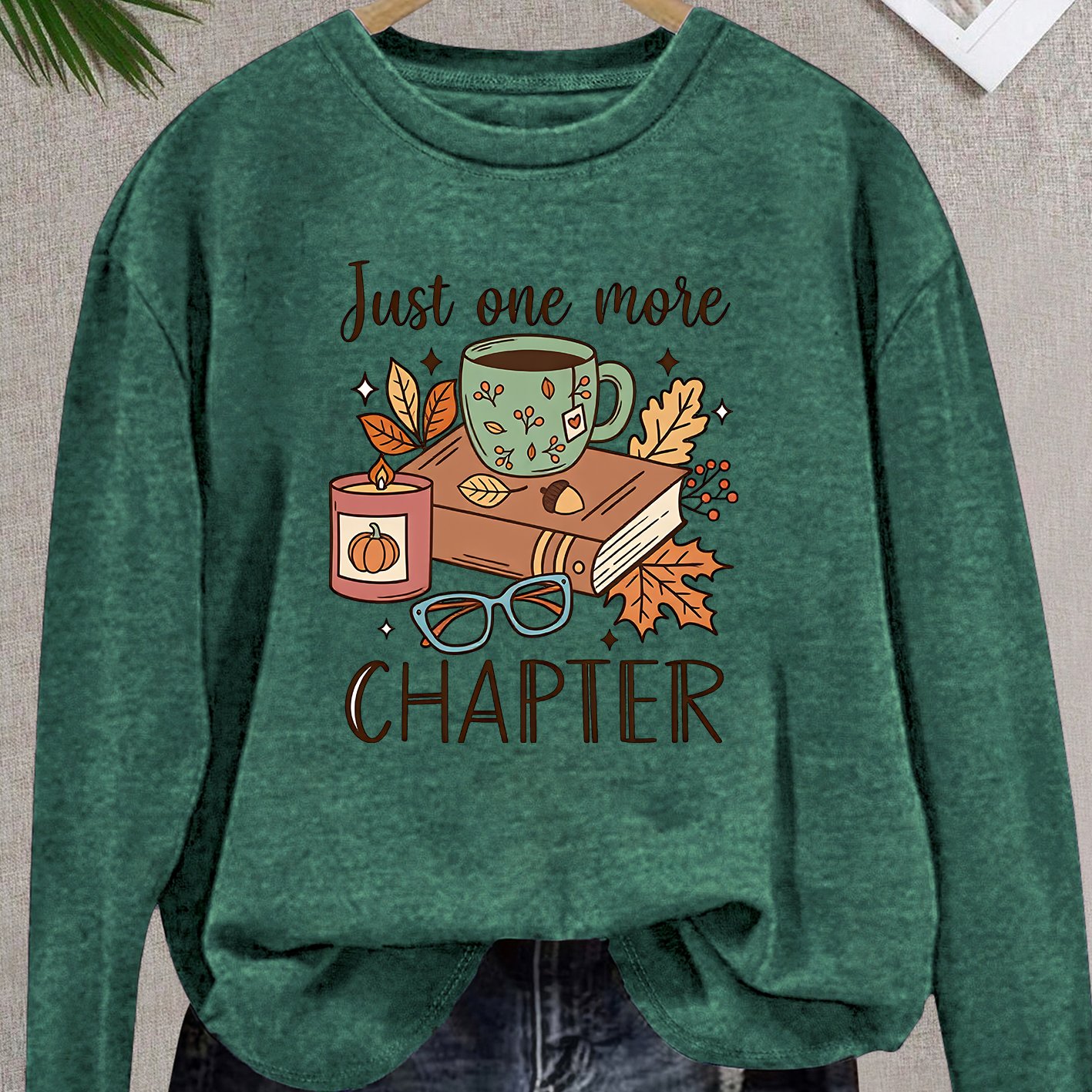 TEMU Women's Plus Size Long Sleeve, More Autumn Cartoon Print, Lazy Loose Fit, -friendly Elastic Thin Fabric, Spring Summer Fall Versatile Vacation