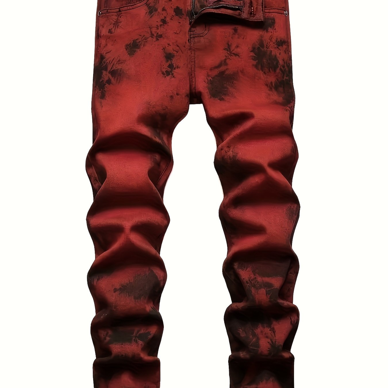 Stretch Slim Fit Straight Leg Men's Casual Spotted Fashion Jeans