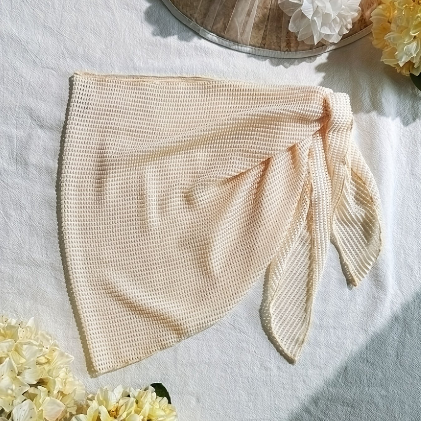 E-shop Damenschalrock mit Seitlichen Bändern - Hochelastischer Stoff, Atmungsaktives Cut-Out-Design, Maschinenwaschbar für Freizeit & Formelle Anlässe,