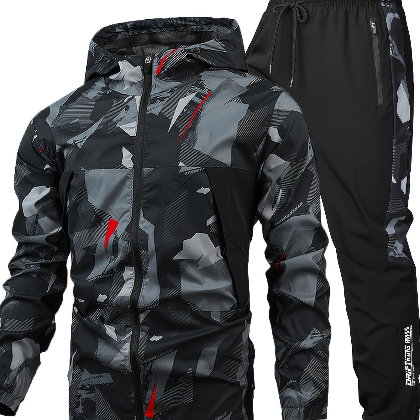 Men's Long-sleeve Sports Outfit With Casual Long Pants