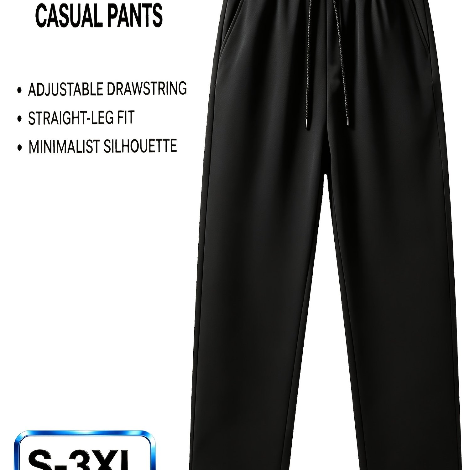 TEMU Men's Versatile Casual Trousers With Drawstring, Casual