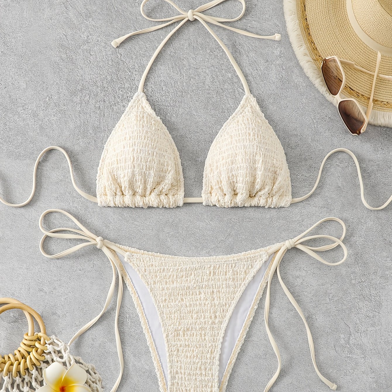 E-shop 2025 Neuer Sexy Bikini im -Stil ohne Träger mit Rückenfreiem Urlaubsstrand-Badeanzug Zweiteiliger Badeanzug