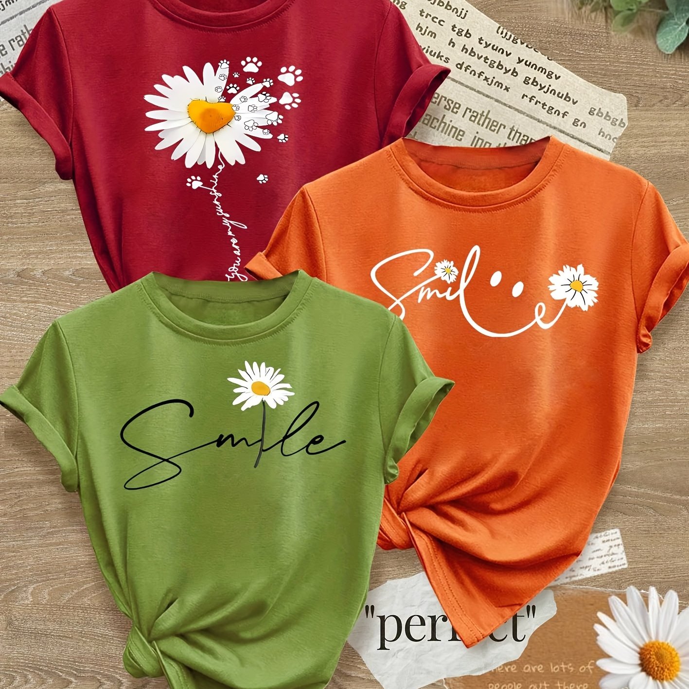E-shop Smiling Letter Small Flower -teiliges gemischtes Pack, Familien-Pack, Schwestern-Pack, bedrucktes modisches Vintage-Stil