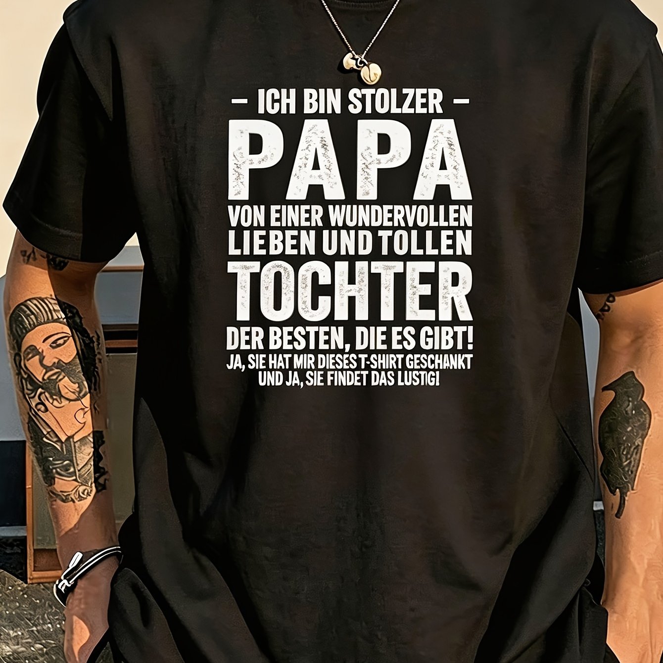 Image of Ich Bin Papa Von Einer Wundervollen Lieben Und Tochter Der Besten Die Es Gibt Ja Sie Hat Mir Dieses T Shirt Geschenkt Und Ja Sie Das Lustig