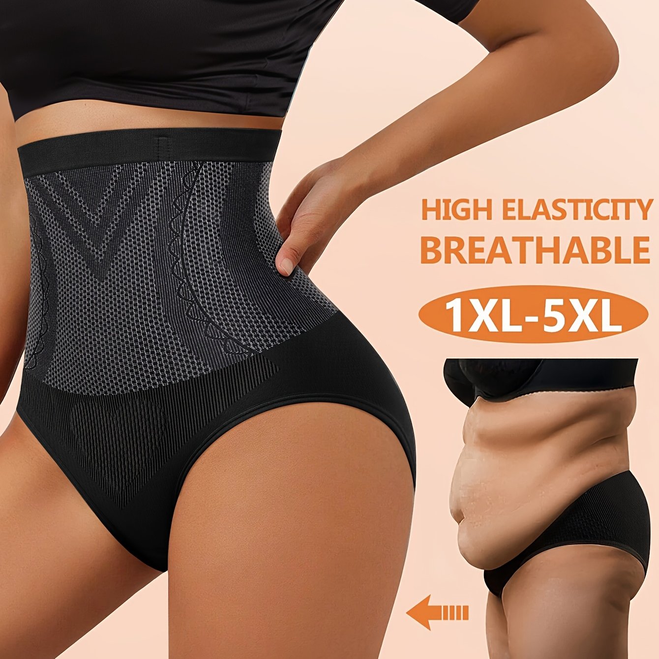 1- Size Panties, High-waisted Tummy Control, Shaping & Lifting, Seamless Women's Underwear, Triangle Panties